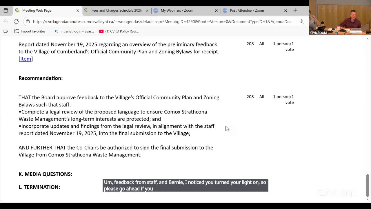 Comox Strathcona Waste Management Board - November 20, 2025