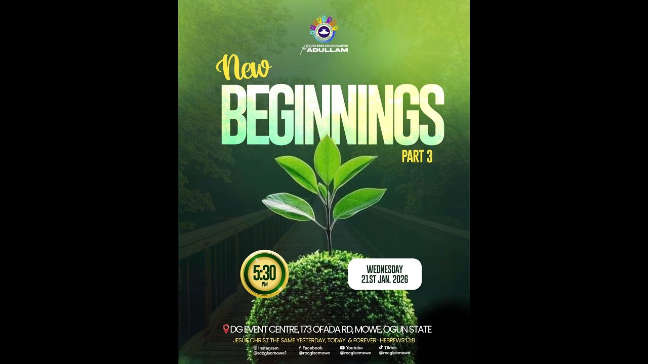 BIBLE STUDY  | NEW BEGINING | PT3 | 21/01/2026