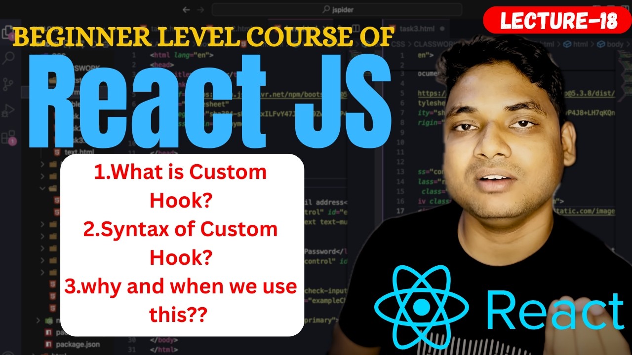 ReactJs Full Course� Lecture -18 What Is  CustomHook & why we use custom hook In 2026 By Maharufh