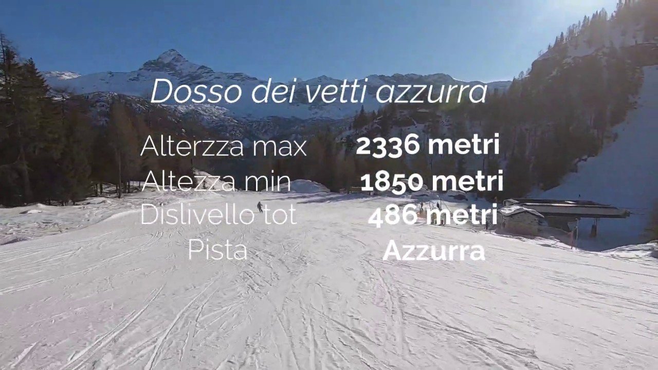 Valmalenco ski resort pista dosso dei vetti azzurra (num. 2 azzurra) go-pro 7 Chiesa in Valmalenco