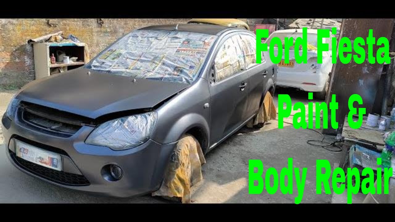 Ford Fiesta Paint & Body Repair At Local Paint Shop with S Grey Colour @supercyberautomotivetravel