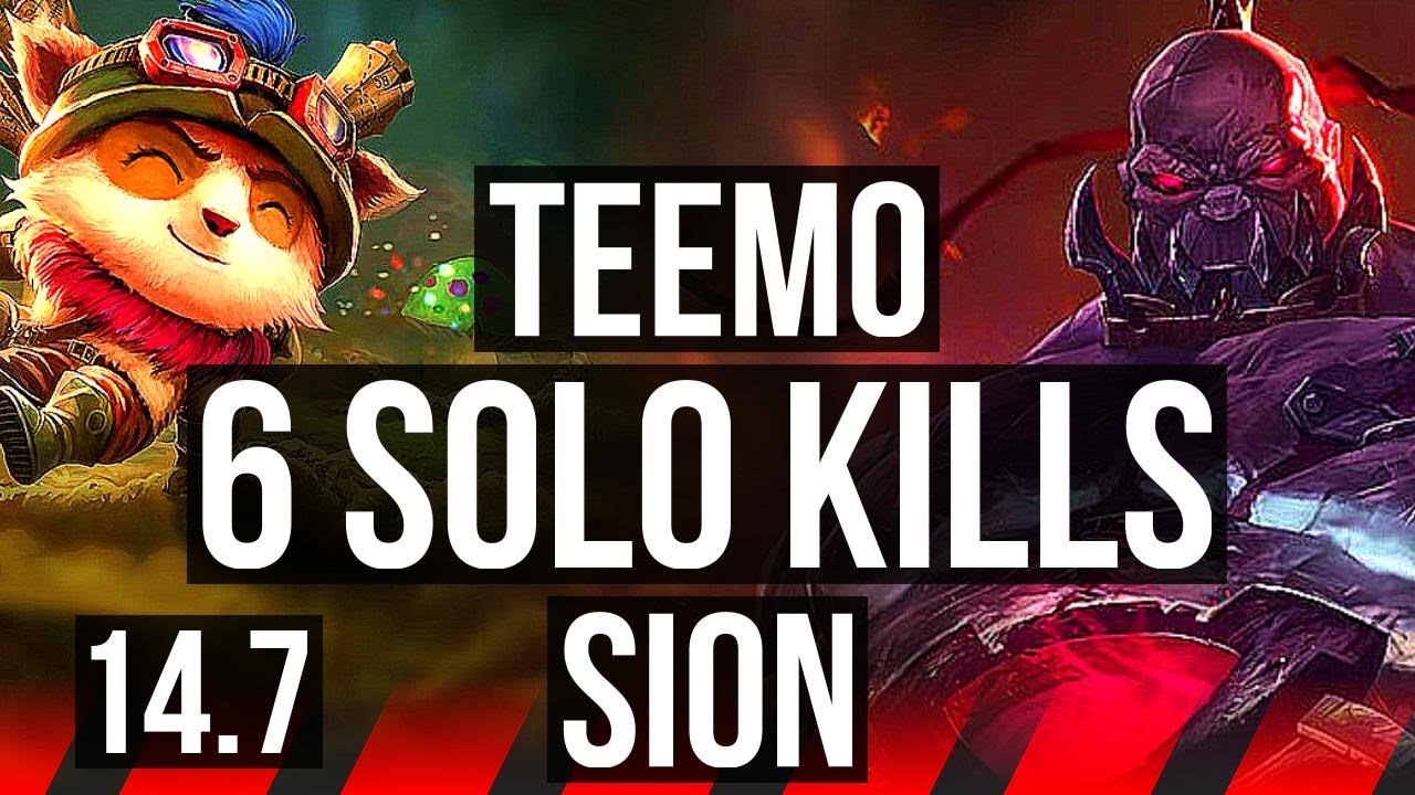TEEMO vs SION (TOP) | 6 solo kills, 300+ games, Dominating | EUW Master | 14.7