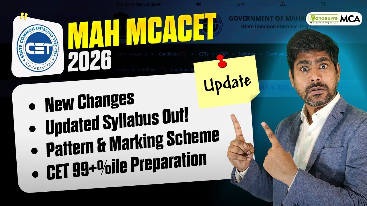 MAH MCA CET 2026 - Major Changes | New Syllabus Out | Pattern & Marking Scheme | CET 99+%ile Prep.