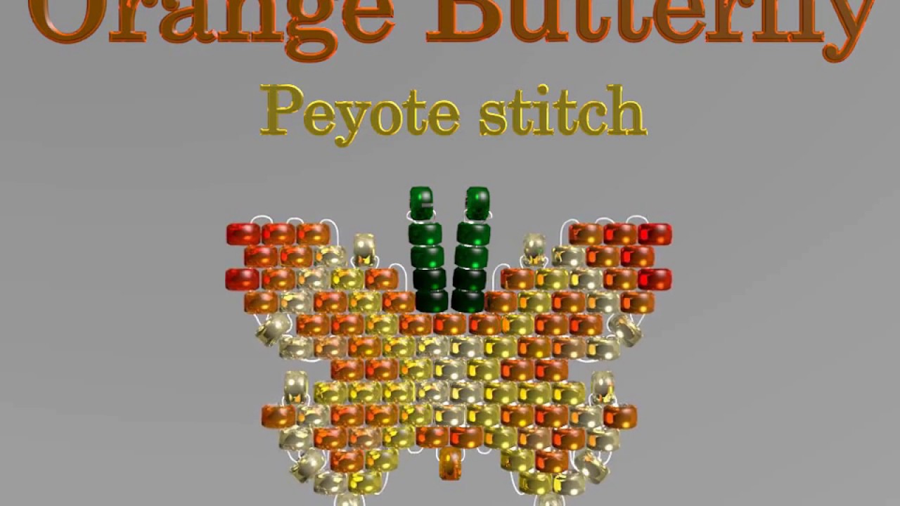 Bead Butterfly Weaving Marathon. Butterfly #30 - Orange. Beading Cartoon