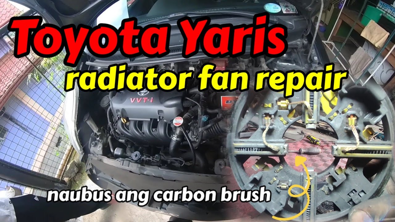 Toyota Yaris | radiator fan repair | replace carbon brush