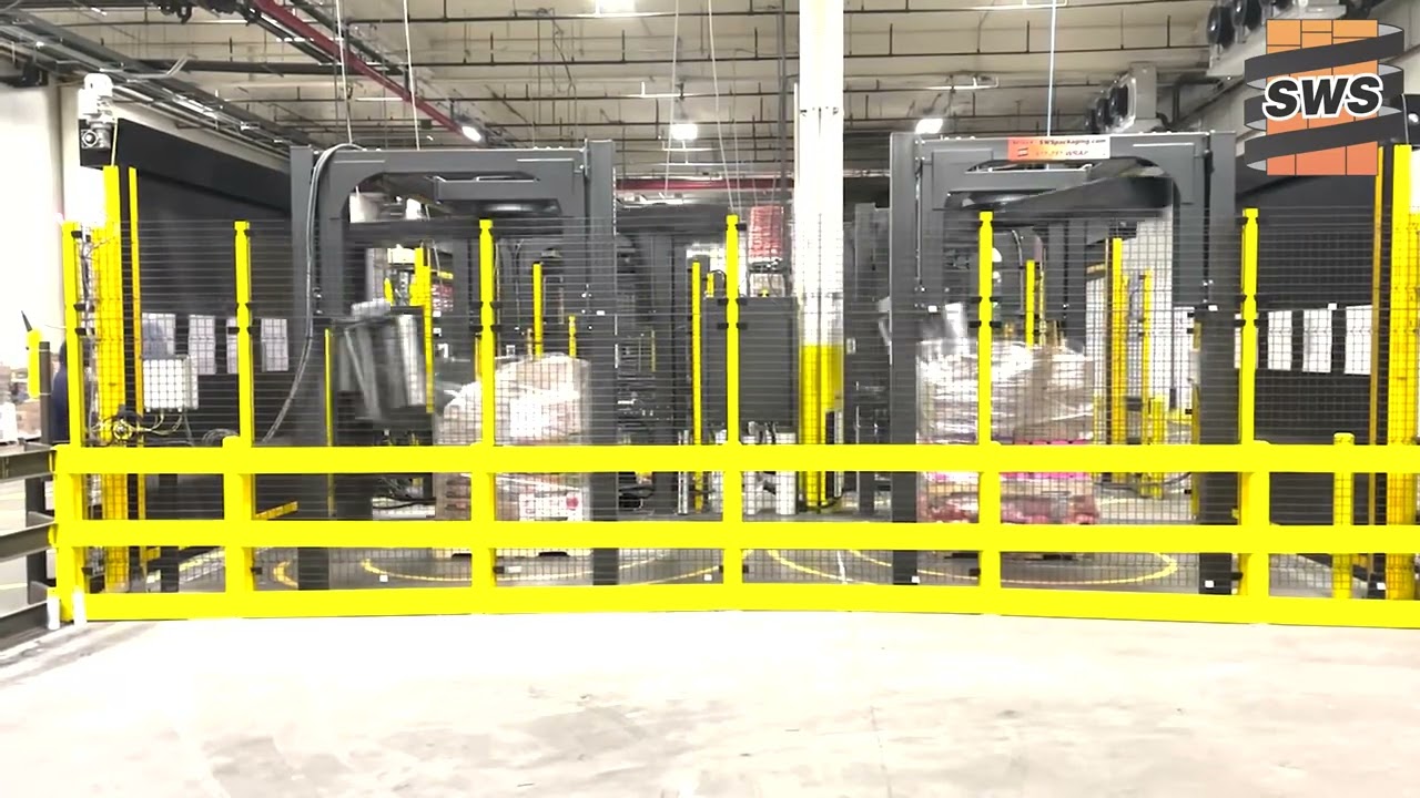 Ten Wulftec WRTA-200 stretch wrappers with safety cell and automatic speed doors