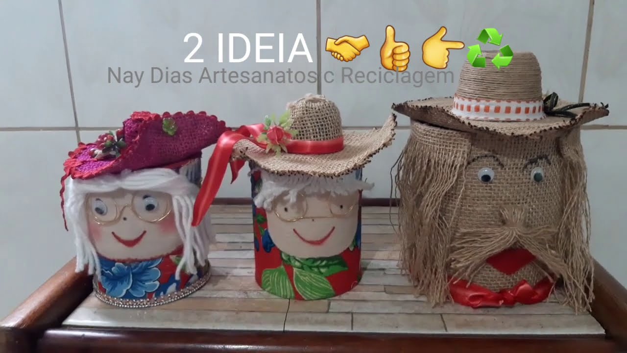 IDEIAS FESTA JUNINA COM LATAS ! ARTESANATOS COM JUTA | COMO DECORAR FESTAS