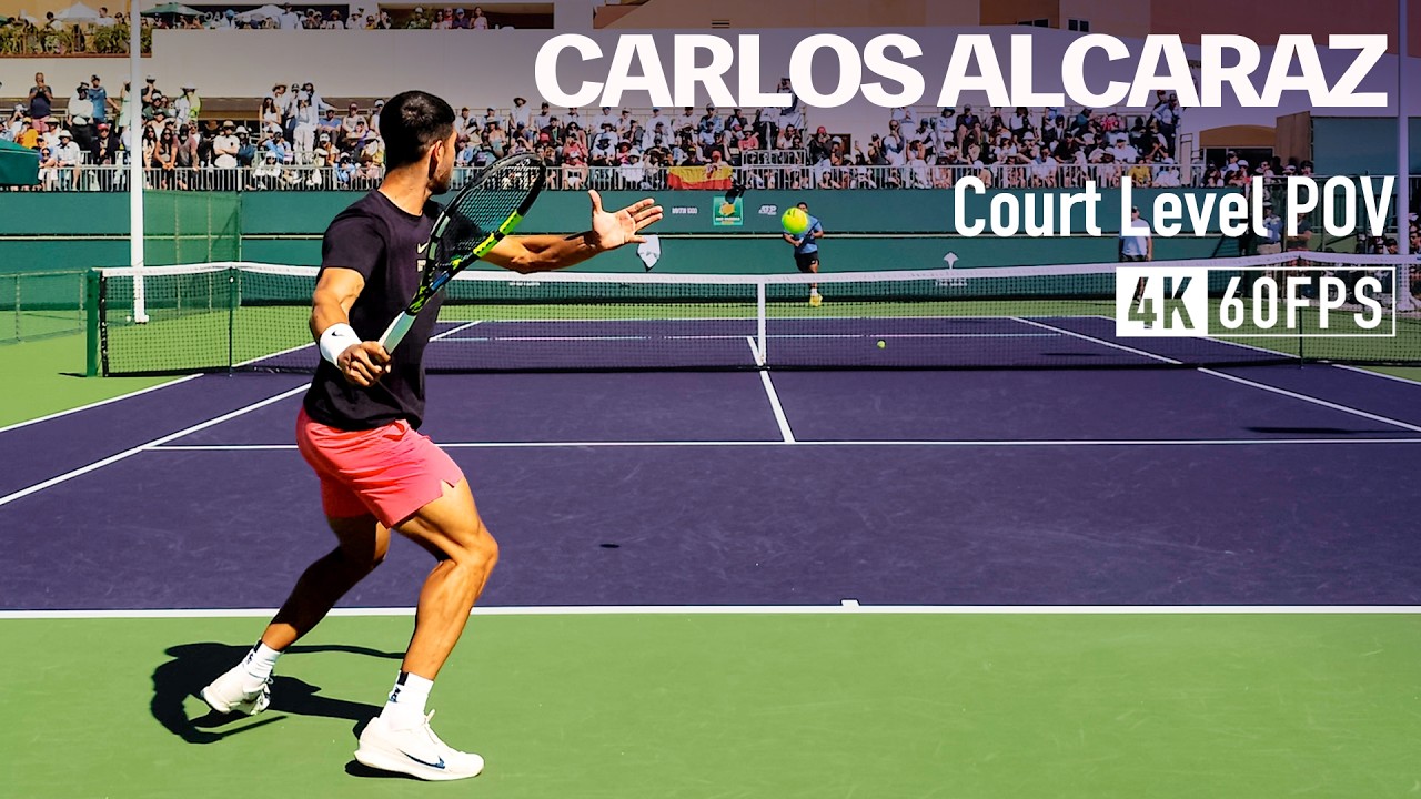 Carlos Alcaraz | Up Close Court Level Practice [2025 IW]