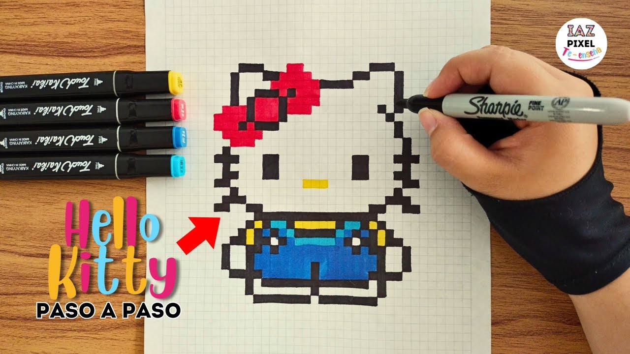 Como pintar a HELLO KITTY en PIXEL ART – Tutorial paso a paso #pixelart #hellokitty