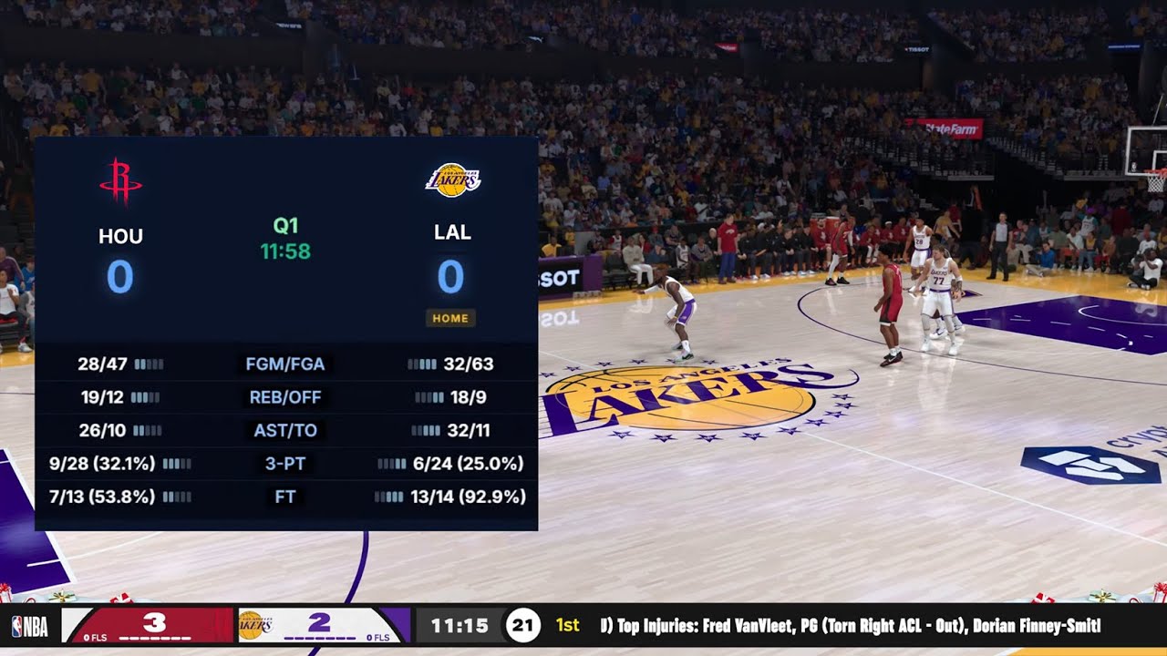 NBA LIVE: HOUSTON ROCKETS AT LOS ANGELES LAKERS, Live Scoreboard, Play by Play  🎧 ASMR NBA2k