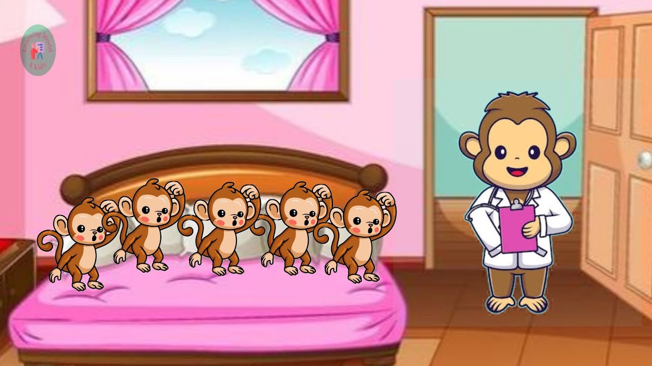 5 little monkey  jumping on the bed  l nursery rhymes l