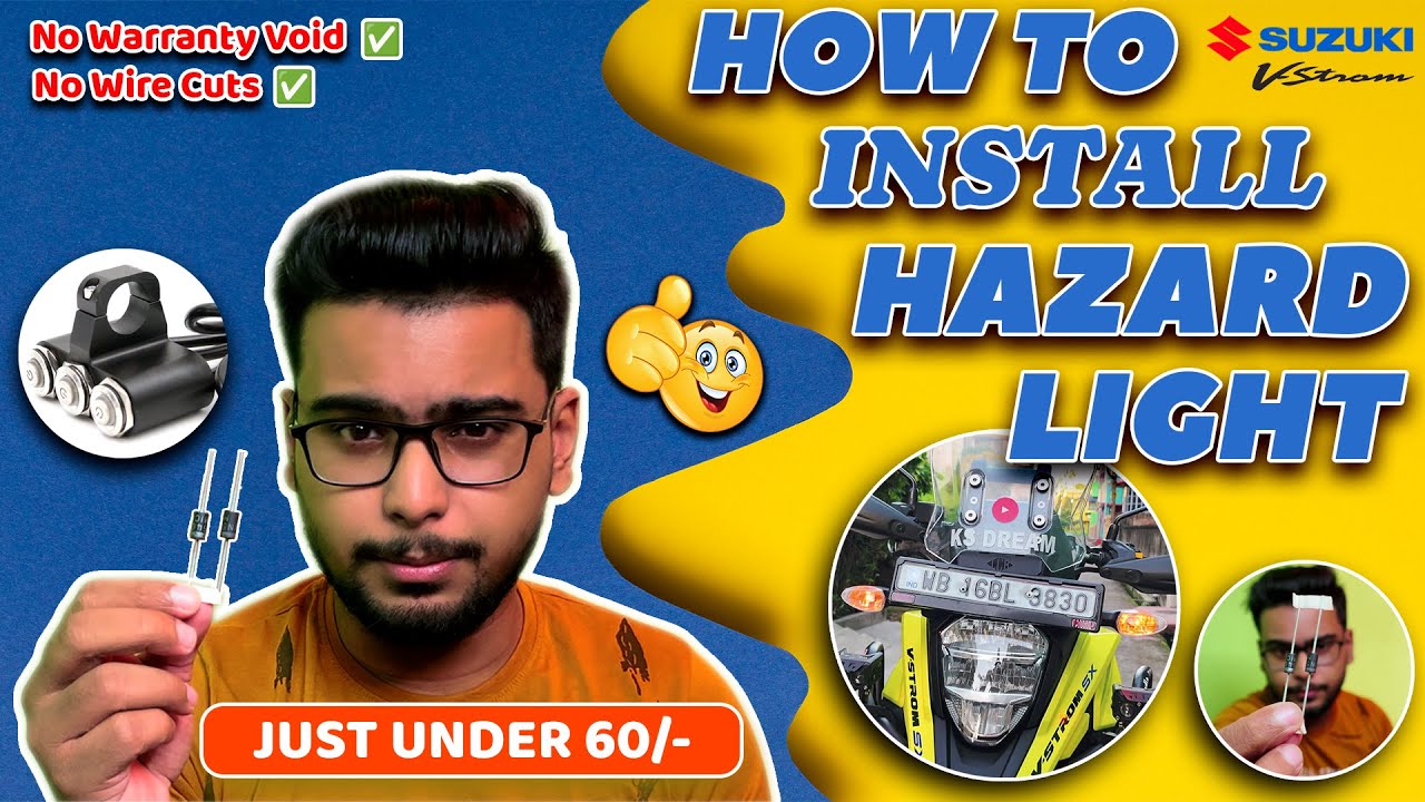 HOW TO INSTALL HAZARD LIGHT ON ANY BIKE | SUZUKI V-STROM 250 SX | Detailed Step By Step Guide 2024