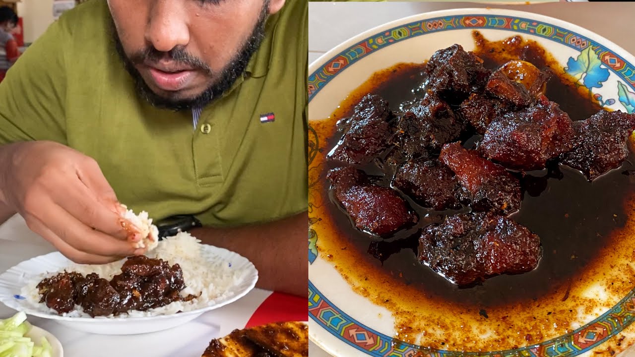 Eating Lunch(Rice & Spicy Meat Curry, Kala Bhuna) With Friends at Nirala Haddi Hotel, Narsingdi