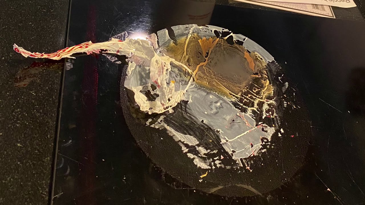 Melted plastic bag to my glass cooktop 🤦🏼‍♂️