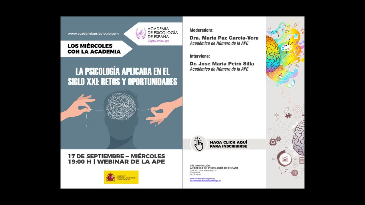 APE - La Psicología Aplicada en el siglo XXI: retos y oportunidades (17/09/2025)