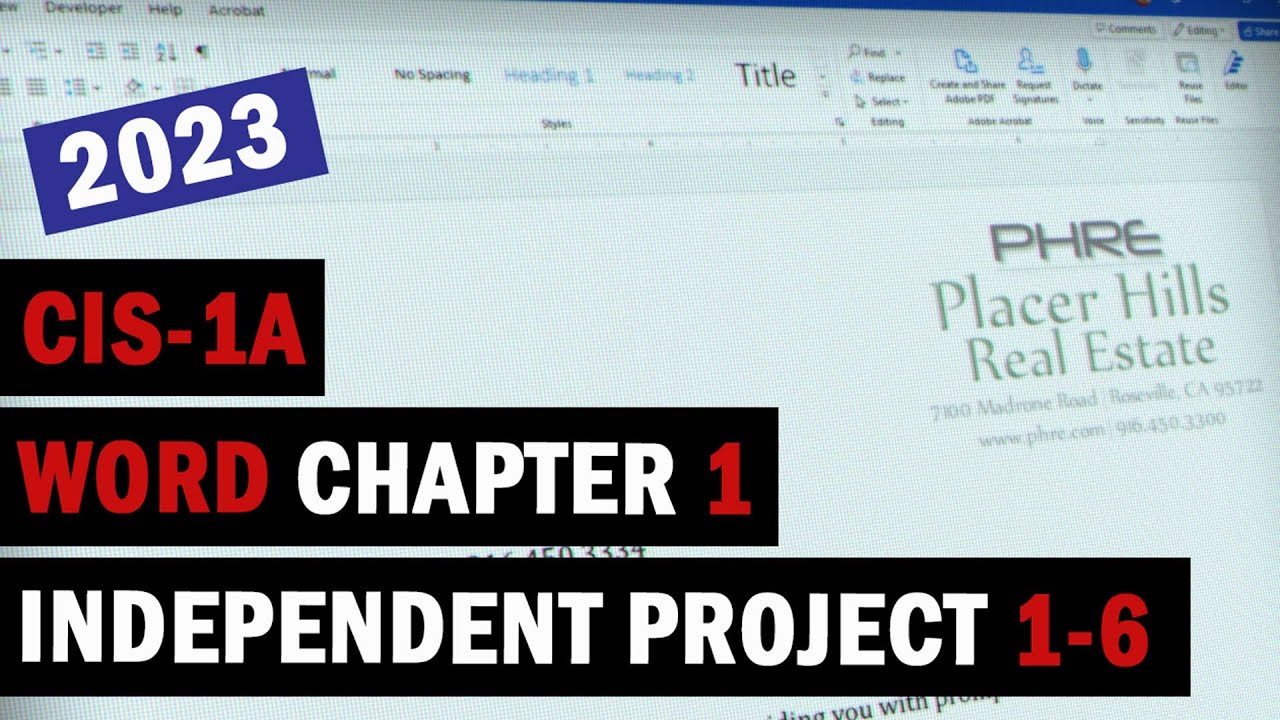 Word In Practice Chapter 1 Independent Project 1-6