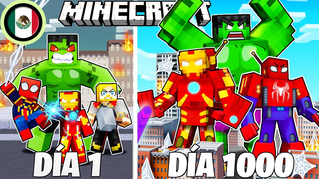 SOBREVIVÍ 1000 DÍAS como SUPERHÉROES en MINECRAFT HARDCORE!