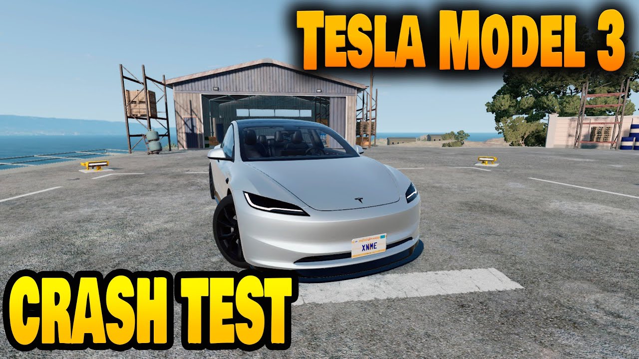 КРАШ ТЕСТ Tesla Model 3 - BeamNG.drive