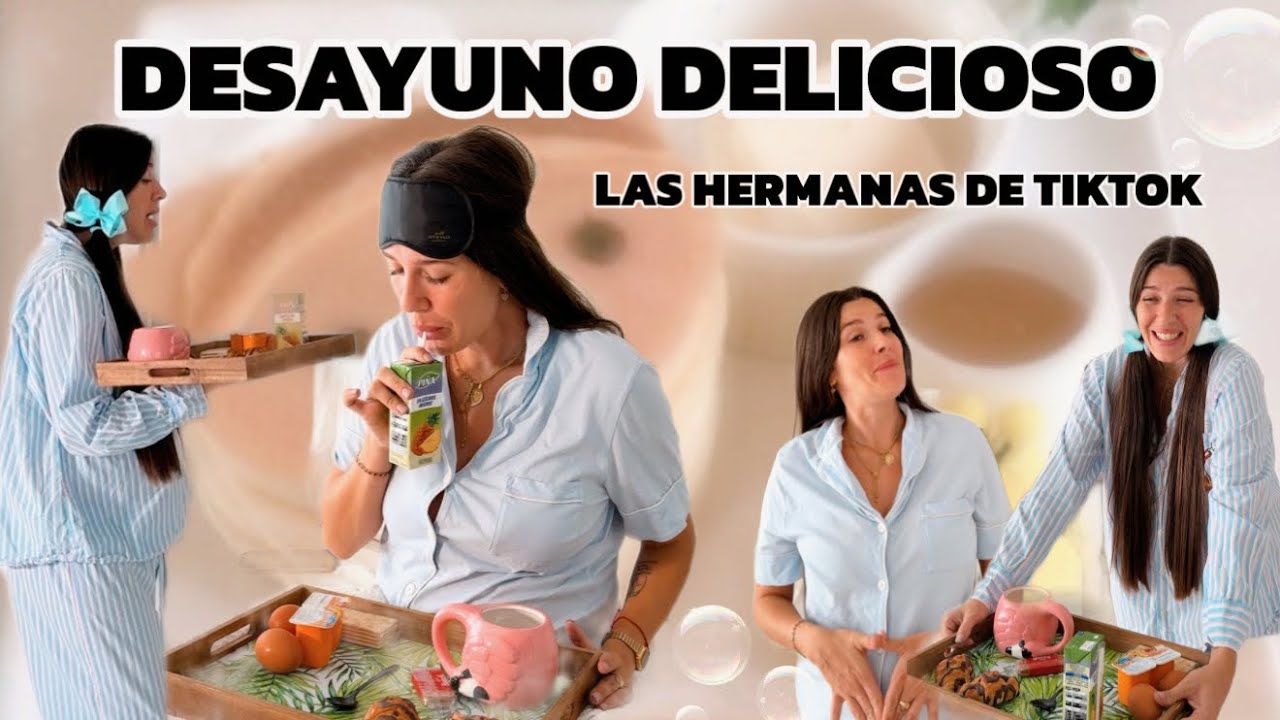 &iexcl;DESAYUNO DELICIOSO!&rdquo; 🥐🍓🥛 (las hermanas de TikTok)