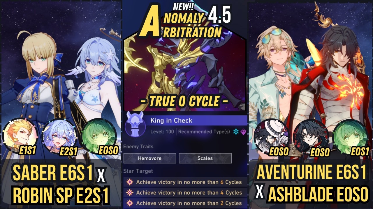 V2 | Saber E6S1 Ft Robin SP E2S1 x Aventurine SP E6S1 x AshBlade E0S0 | New Anomaly Arbitration 4.5