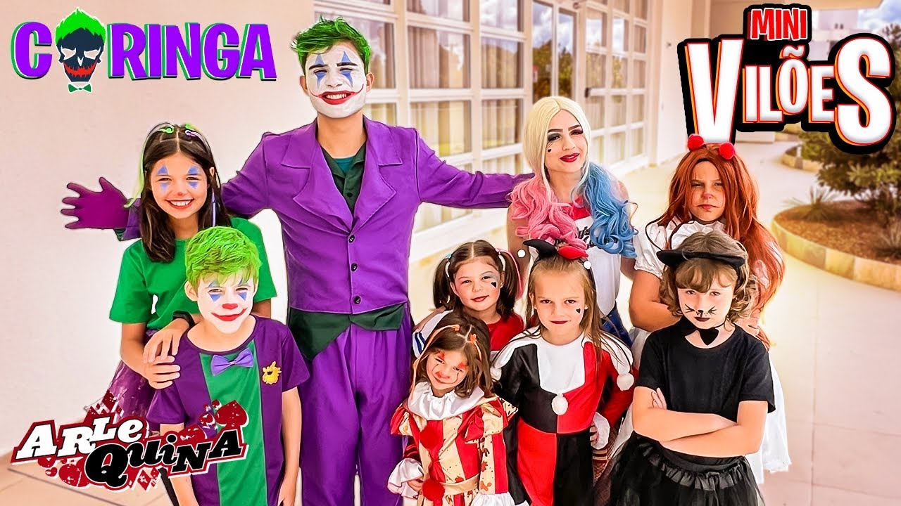 A ARLEQUINA E O CORINGA QUEREM ADOTAR TODOS OS FILHOS DOS SUPER VILÕES !!! MINI VILÕES