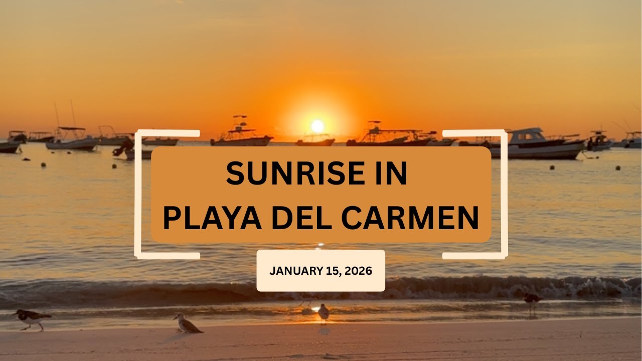 Sunrise at Coco Beach, Playa del Carmen 🌅 | Ocean Waves, Birds & Morning Ambience (25 Min) 01/15/26