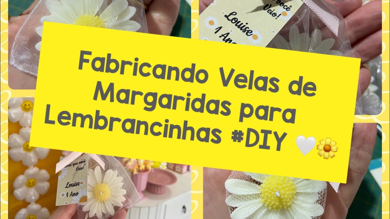 Como fazer Vela de Margarida para lembrança de aniversário ! Super fácil #diy #velas #velaartesanal