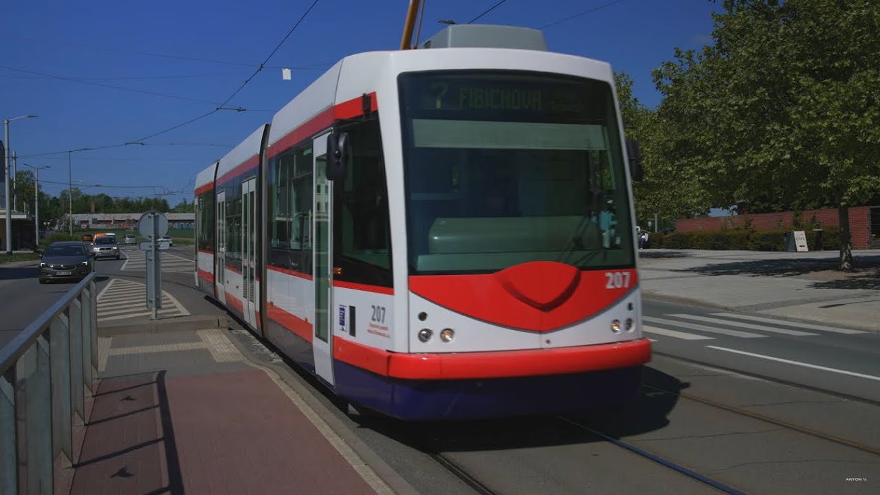 Czech Republic, Olomuc, tram 7 ride from Neředín Krematorium to Fibichova
