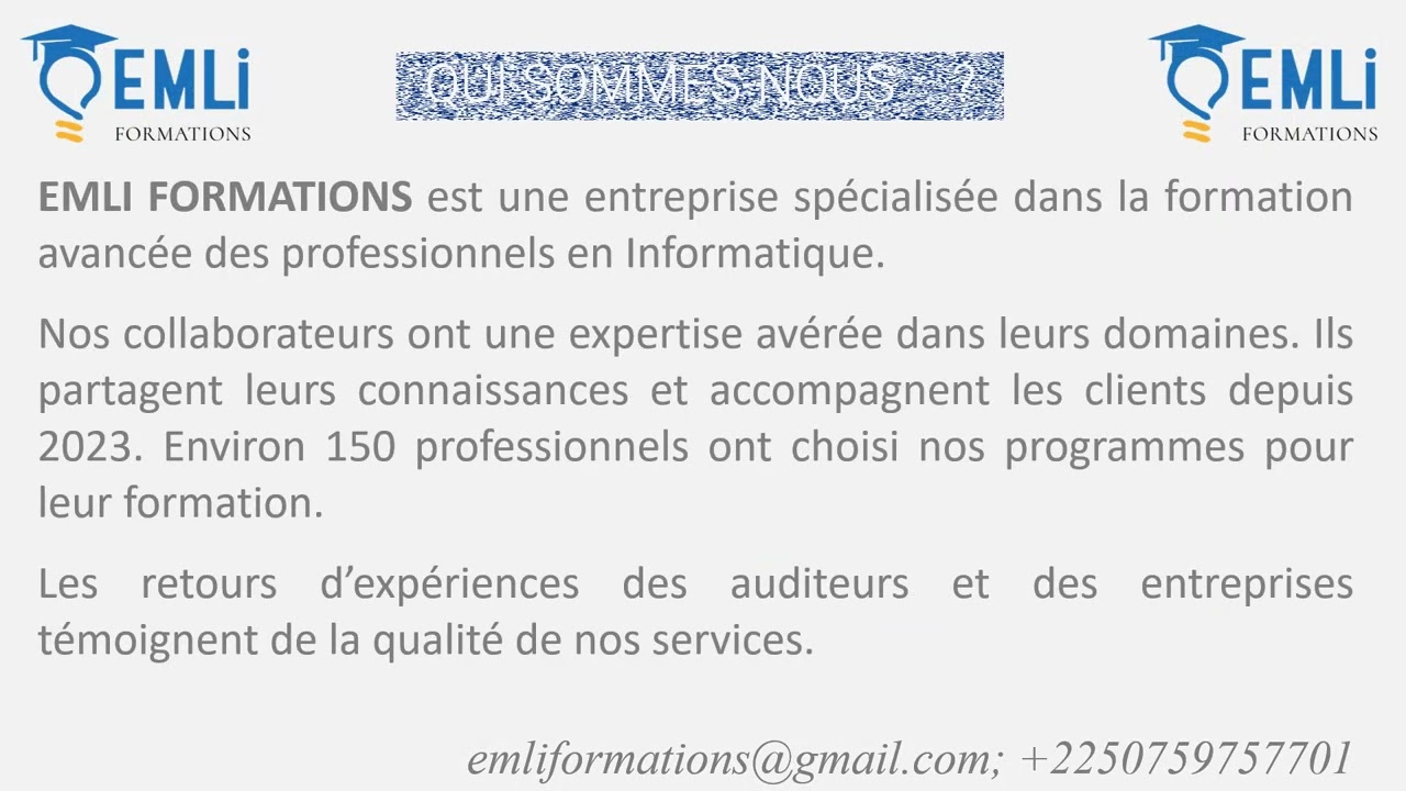 Centre de formation en EXCEL 2