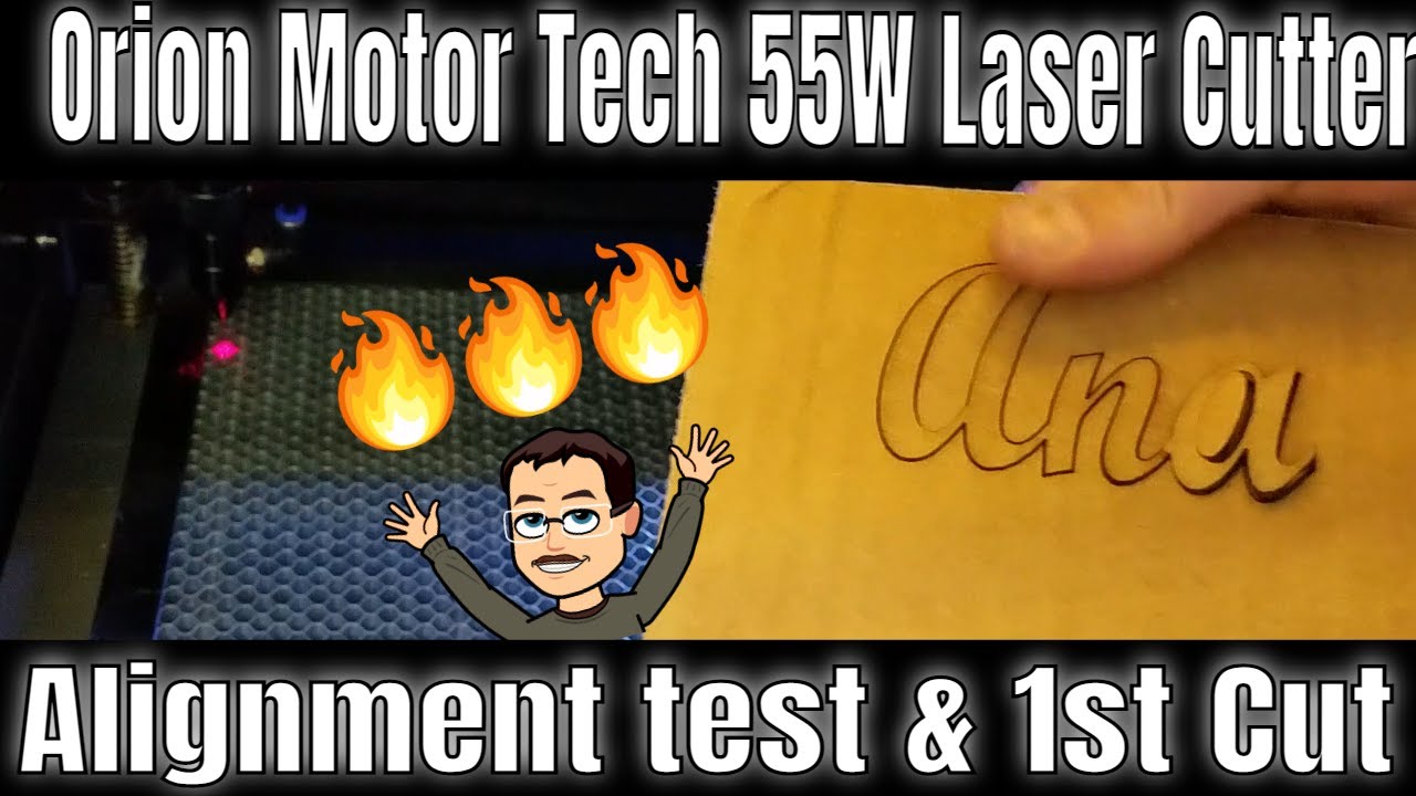 Orion Motor Tech 55W laser | Alignment check & First cuts via USB