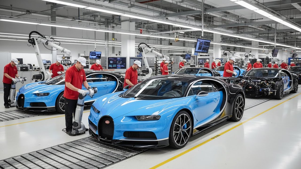 How a $5 million Bugatti Chiron Is Made in auto factory (Full Process)