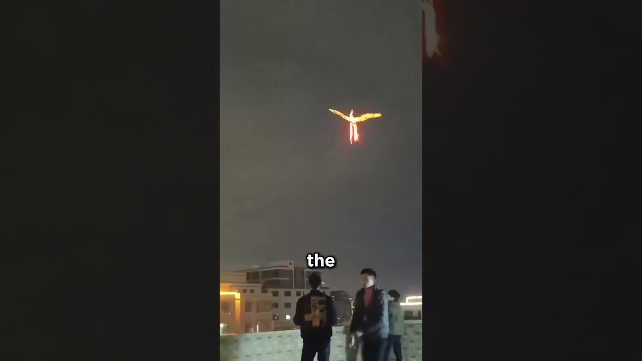 Drone Controls Giant Phoenix Kite in Night Show! 🤯