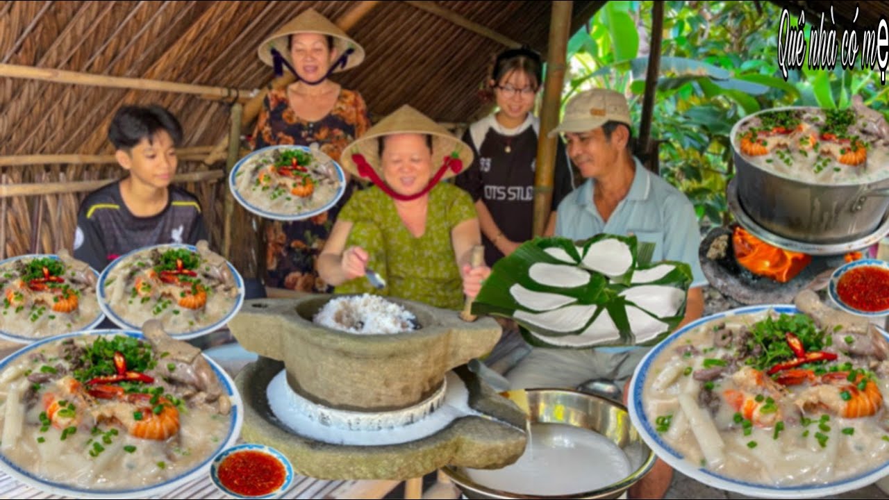 Bánh Canh Bột Gạo Xay, Thịt Vịt Tôm | Hương Vị Bánh Quê Ngày Xưa || Ground rice flour soup cake
