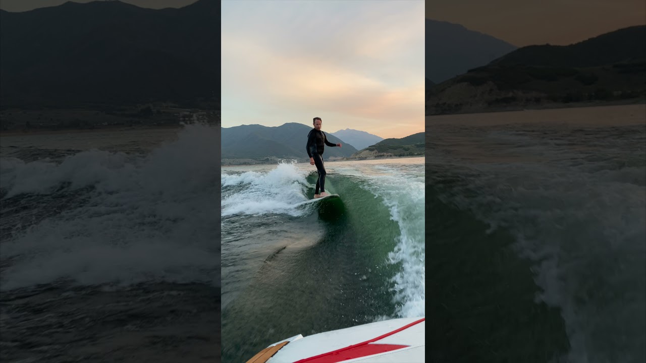 SURFING on a LAKE?! Wake Surfing in Utah! You can SURF in the middle of a LAKE! Wakesurfing