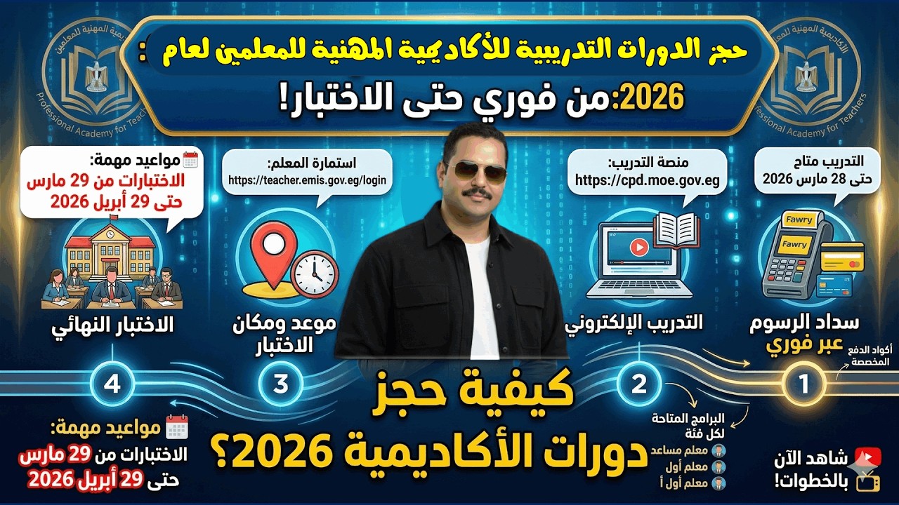 خطوات حجز دورات الأكاديمية المهنية للمعلمين 2026  | الدخول على المنصة الالكترونية للتدريب المهني