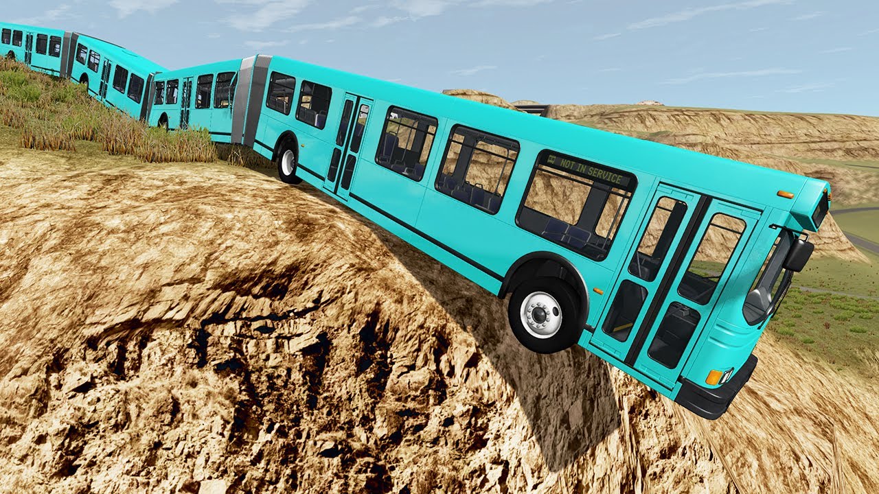 Long Articulated Bus Fails #2 - Beamng drive