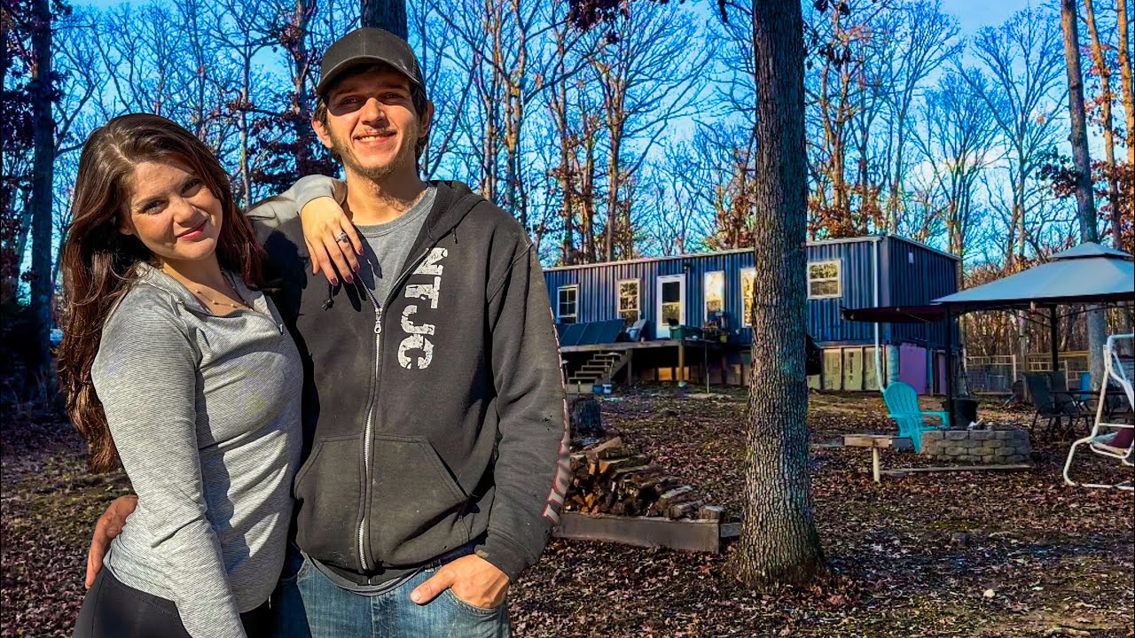 TIMELAPSE | Couple Builds OFF GRID Homestead on RAW LAND With No Experience