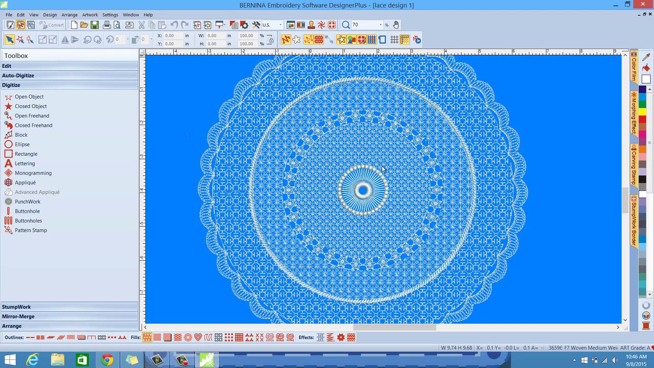 Circle Lace Designs with Perfect Shape Tool 1 | Bernina Embroidery Software