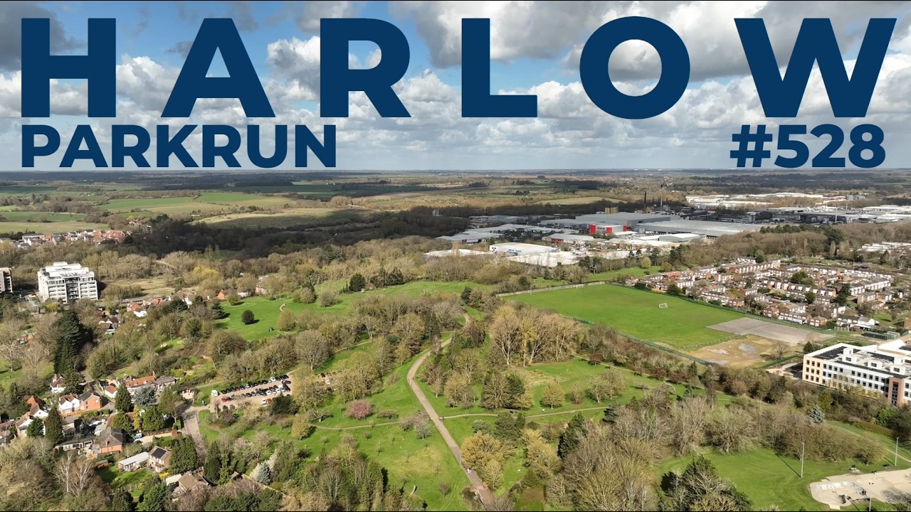 Harlow parkrun #528 [4K Aerial]
