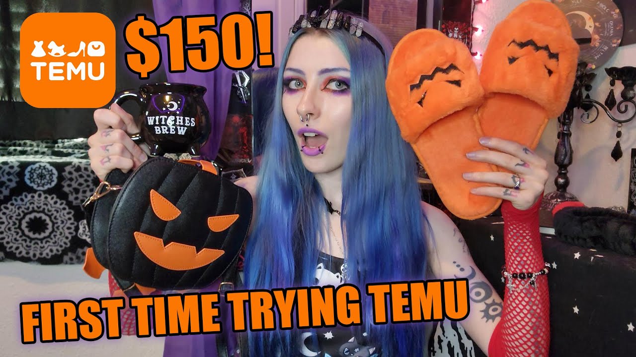 $150 TEMU UNBOXING HAUL & REVIEW 🎃🖤 | Spooky Gothic Witchy Clothing, Accessories, Decor & More!