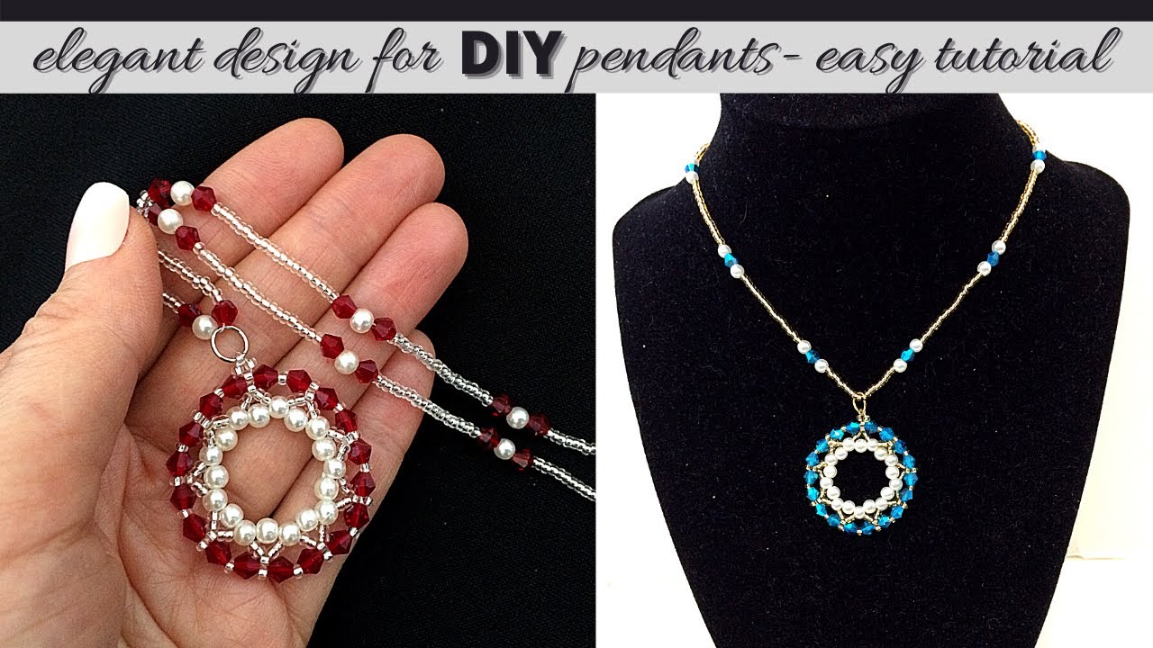 Spring beaded pendants. How to make beaded pendants. Beading tutorial for beginners.