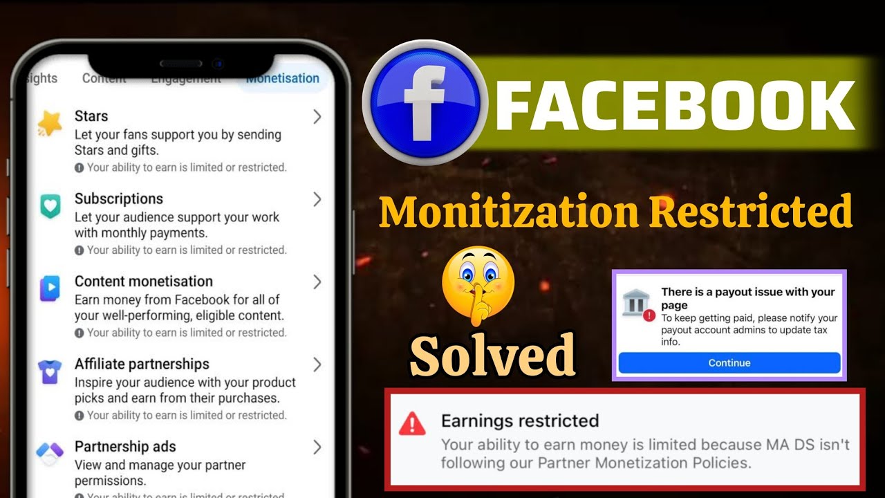 Your Ability To Earn Is Limited Or Restricted | Facebook Earning Restricted Problem Solved Kaise kre