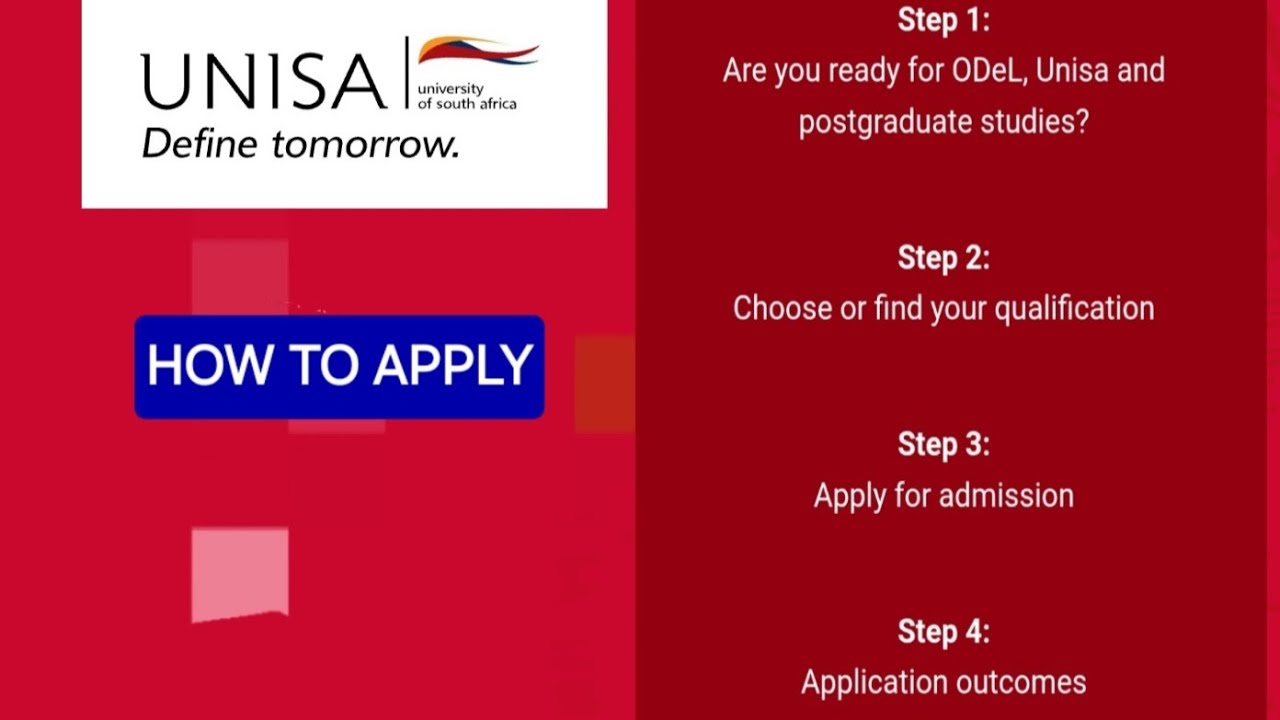 Как подать заявление в UNISA