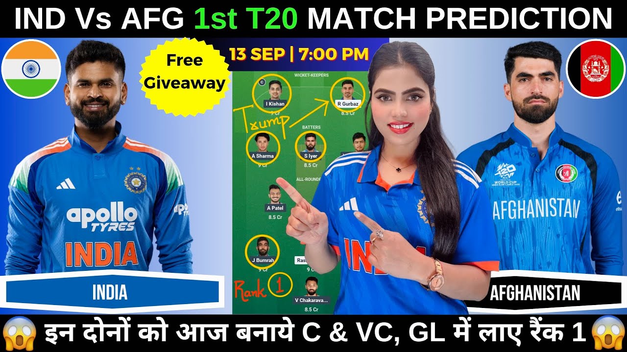 IND vs AFG 1st T20 Today Match Prediction | India vs Afghanistan 1st T20 Dream11 Prediction