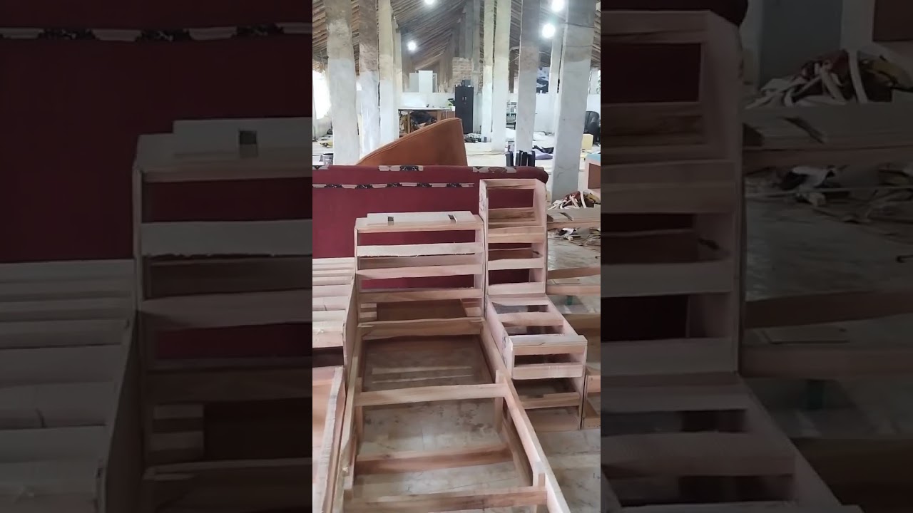 U shape sofa frame structure 