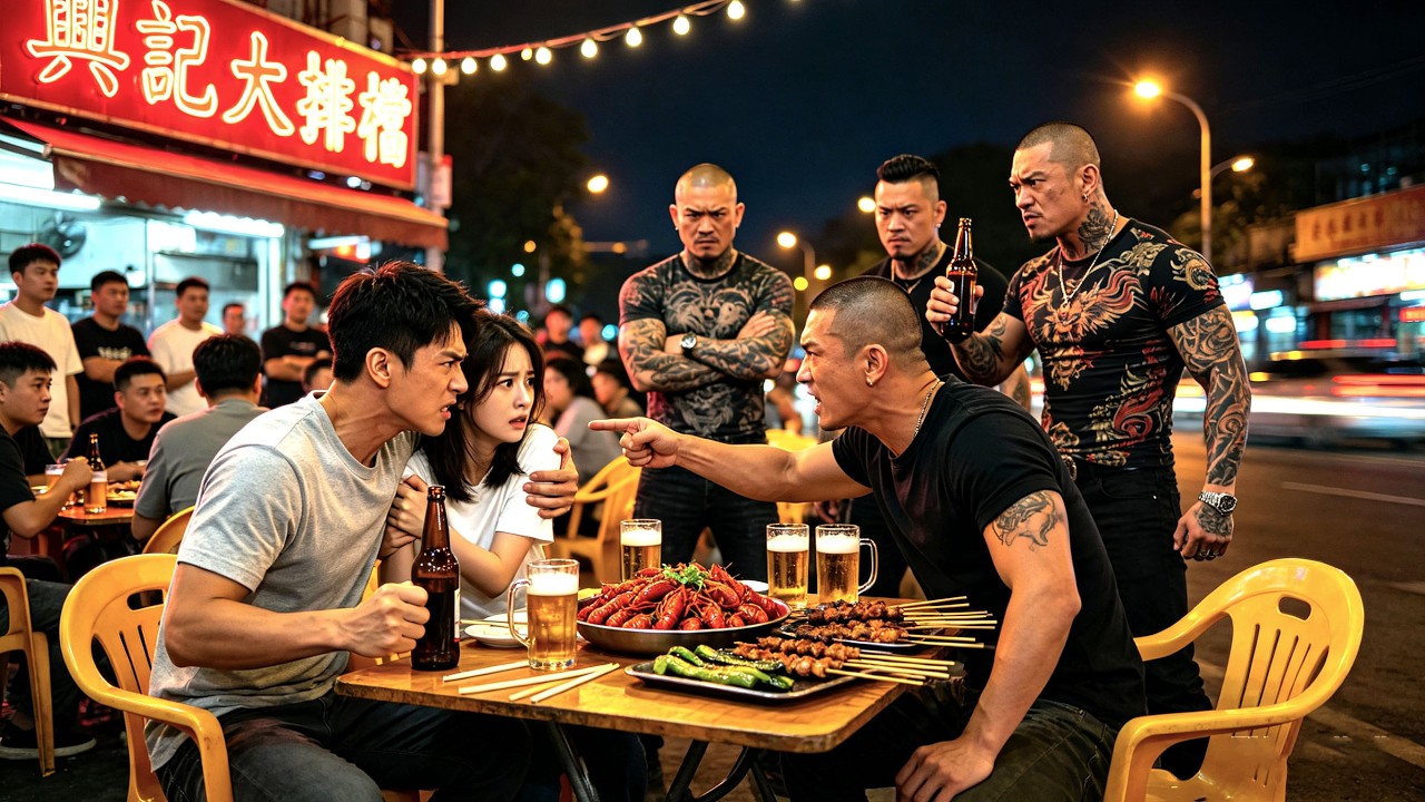 酒神隱藏身份陪女下屬夜市吃宵夜，一群街霸叫囂羞辱，女下屬一通電話，上萬黑龍衛空降，街霸秒跪喊大佬！🚀 Top Chinese Dramas #shortfilm