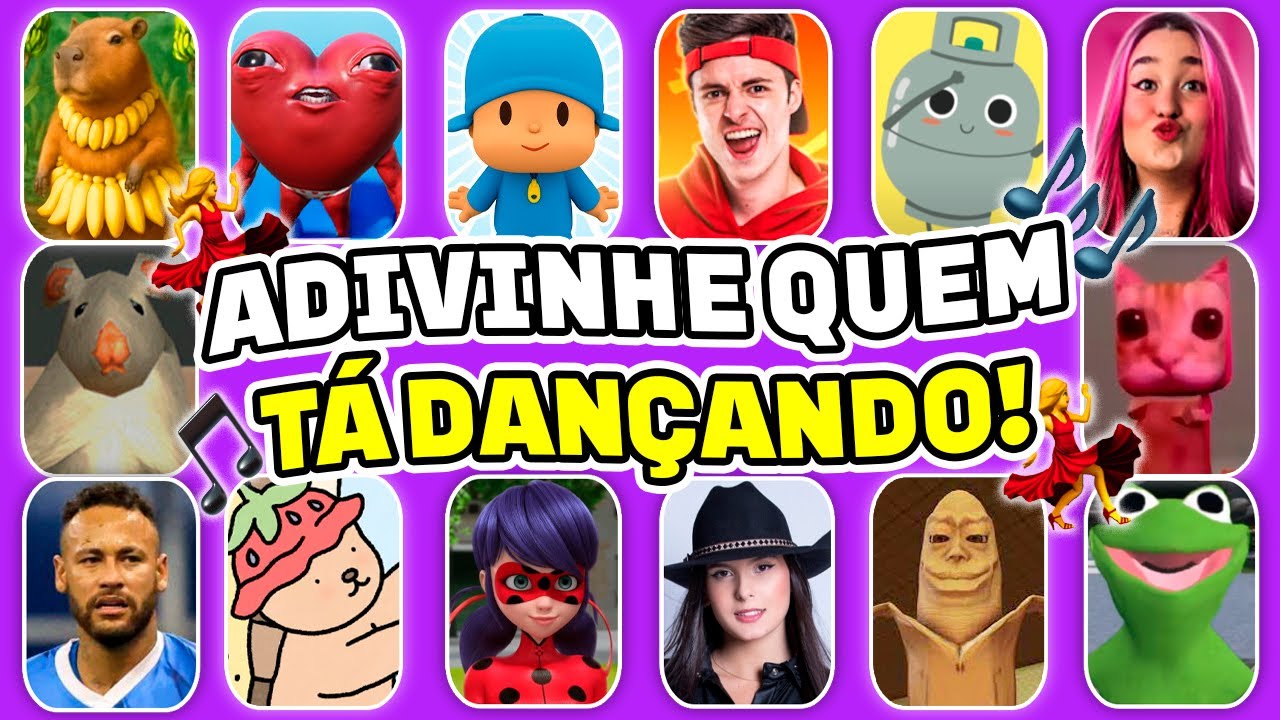 ADIVINHE QUEM TÁ DANÇANDO!💃🎵 Pocoyo, Enaldinho, Ay Mi Gatito Miau Miau, Não Choraxx, Ó U Gás, Bobbie