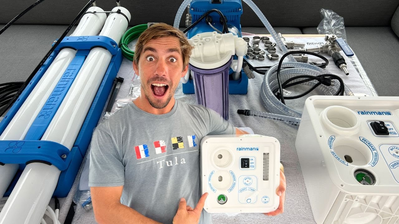 Installing Rainman High Output Watermaker on our Sailing Catamaran w/ Control Panel and Auto Flush
