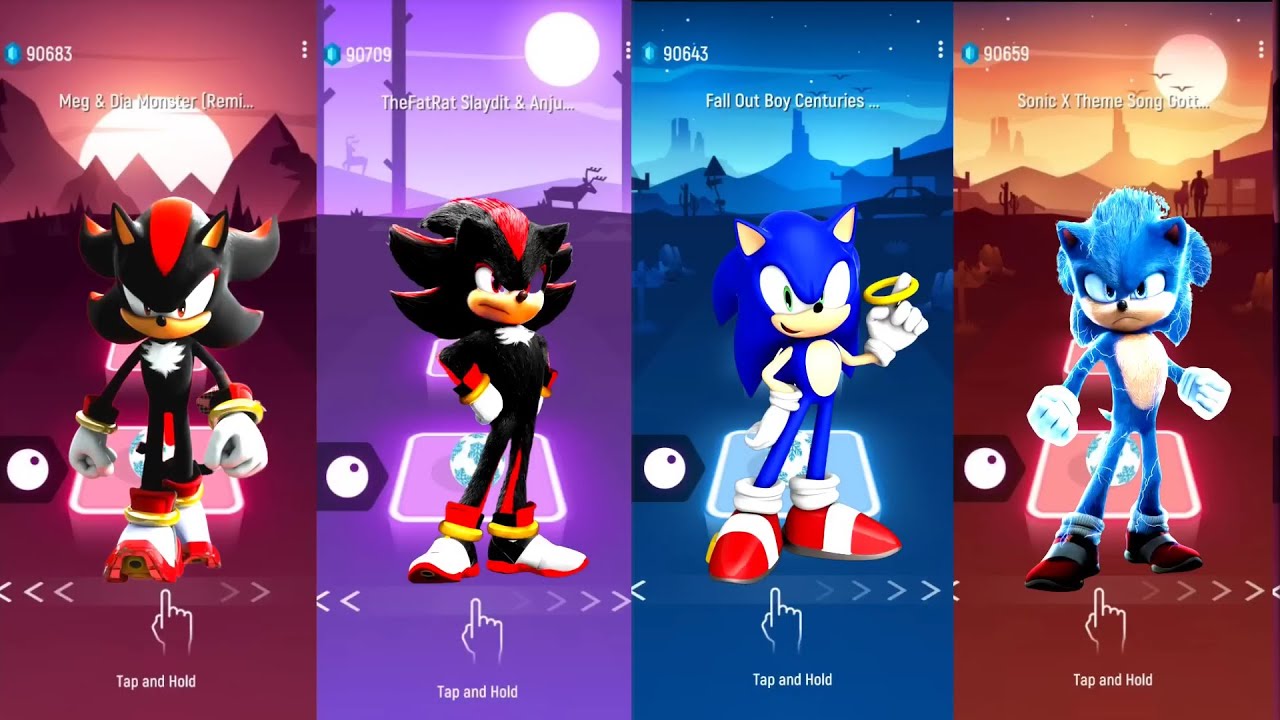 Epic Battle - Shadow vs Shadow The Hedgehog vs Sonic vs Sonic The Hedgehog in Tiles Hop!