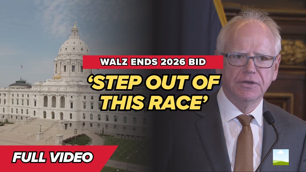 Live briefing: Tim Walz steps out of 2026 race, cites fraud investigations and calls out Trump